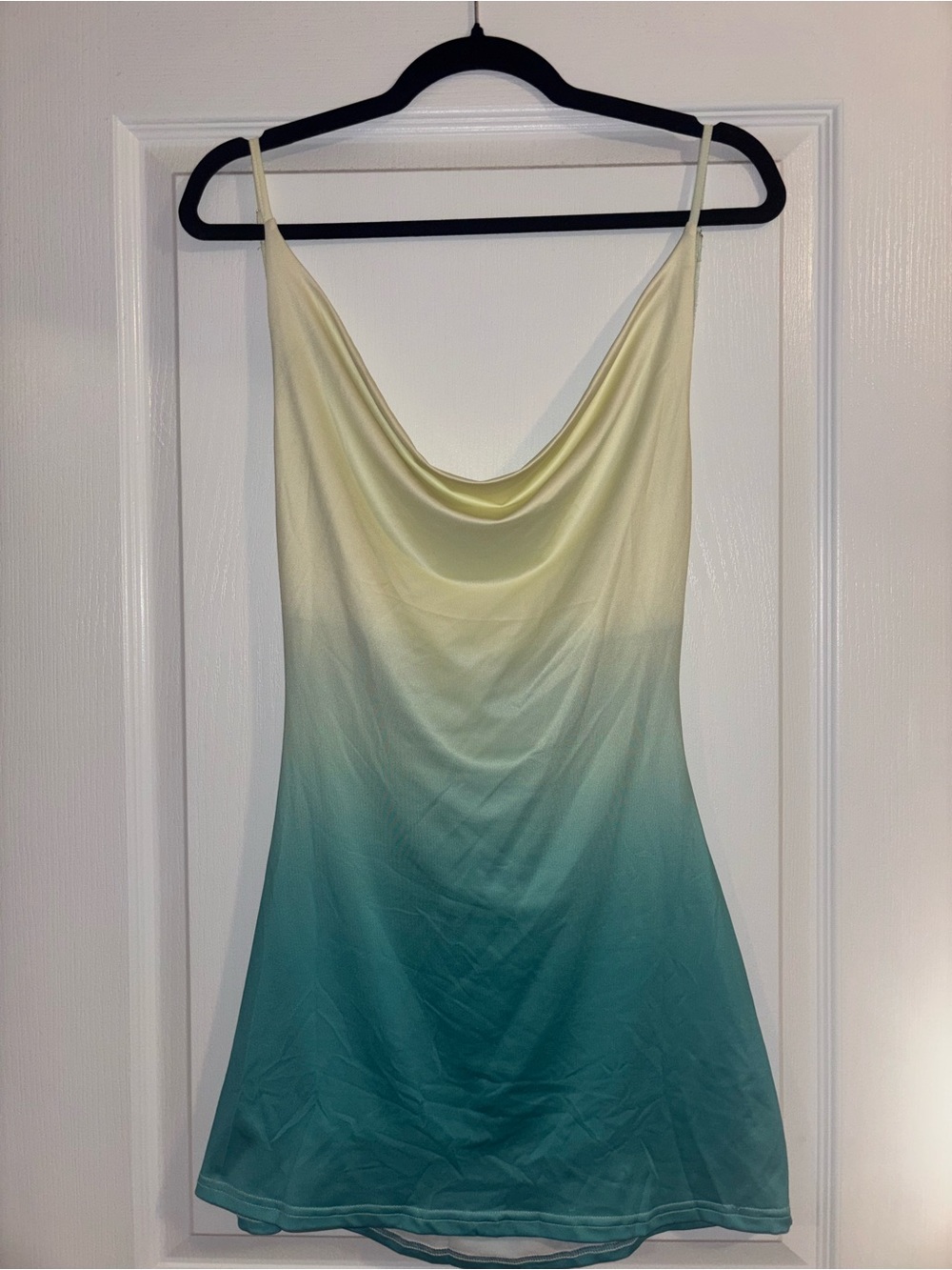Peppermayo Ombre Cowl Neck Camisole Dress - Yellow to Teal